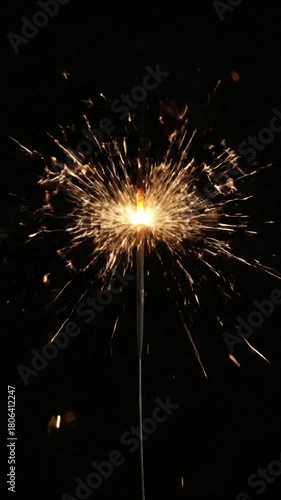 Wallpaper Mural Bright Sparkler Fireworks Bursting with Golden Light Against a Deep Black Background Torontodigital.ca