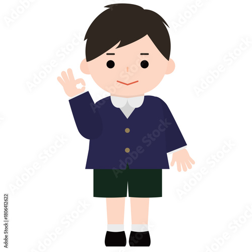 OKサインを出す男の子