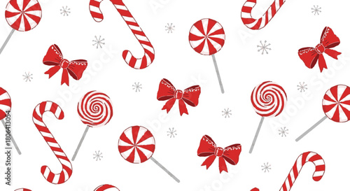 Festive christmas candy cane and lollipop background for holiday season celebration and sweet treats design