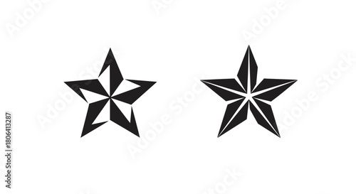 Two black five pointed stars displayed on a plain white background