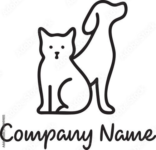 Pet line art logo