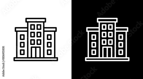 Apartment  White Icon Set Design