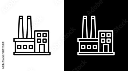 Factory  White Icon Set Design