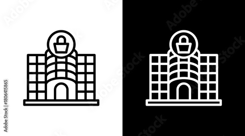 Mall  White Icon Set Design