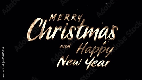 Merry Christmas and Happy New Year Text Animation