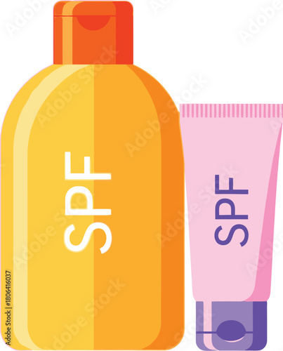 Sunscreen spf protection for skin care summer beach days and sun safety with lotion and cream products