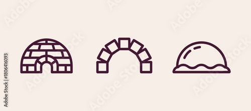 Set of minimalist shelter icons simple flat vector design element 