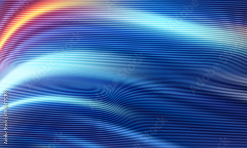 Panorama Futuristic hyperspace speed Tunnel light trail Streaks background 3D rendering