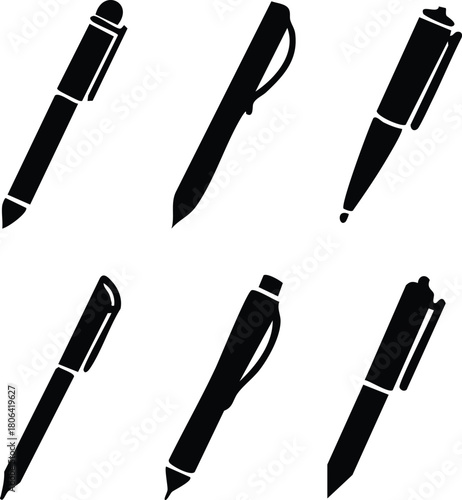 Pen Icon set. classic hand writing tool for calligraphy. Copywriting Related Vector, pen logo silhouette vector design template premium, sign up icon. Vector illustration !