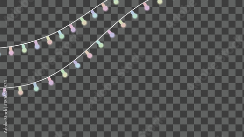 Pastel colored decorative string lights for party celebration design