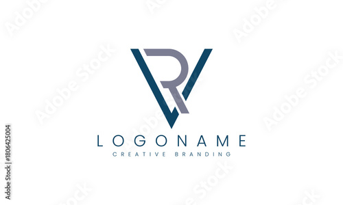 Minimalist RV Logo for Branding and Identity.