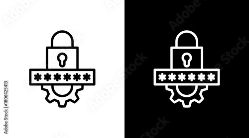 Password Manager  White Icon Set Design
