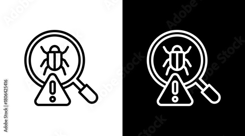 Malware Detection  White Icon Set Design