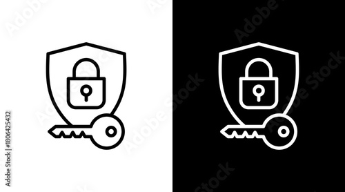 Security Key  White Icon Set Design