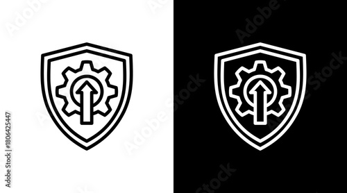 Security Patch  White Icon Set Design