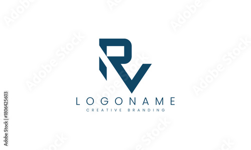 Minimalist RV Logo for Branding and Identity.