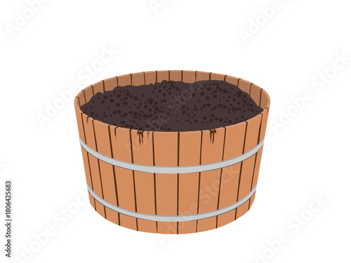 Soil used for growing plants.