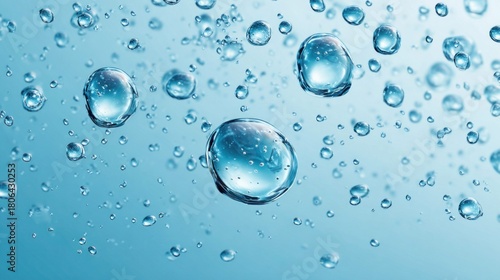 Wallpaper Mural Macro shot of water droplets against a soft blue background Torontodigital.ca