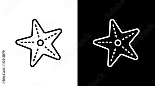 Starfish  White Icon Set Design