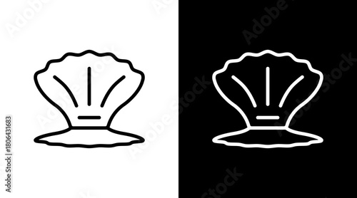 Sea Shell  White Icon Set Design
