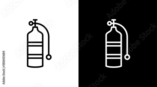 Scuba Tank  White Icon Set Design