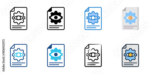 Technical interview icon set multiple style collection 
