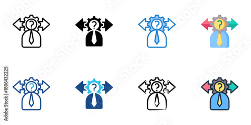 Behavioral interview icon set multiple style collection 
