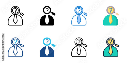 Staffing icon set multiple style collection 

