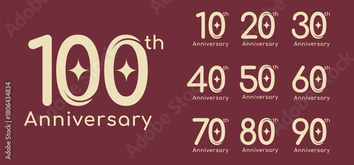 Collection of anniversary logo design. Celebration day special vector symbol concept