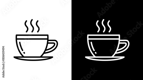 Coffee Mug  White Icon Set Design