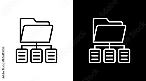 File Organizer  White Icon Set Design