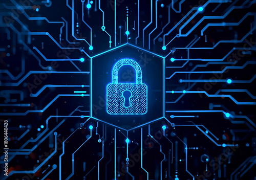 Personal data protection. Cybersecurity concepts. Tightly protected internet technology and padlocks.