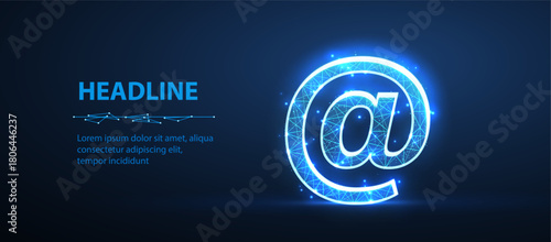 Digital email sign. AI mailing, email icon, inbox logo, envelope symbol, e-mail mailbox, send notice, message receive, correspondence e, email address, newsletter concept

