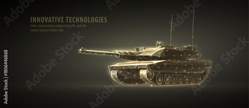 Tank on the khaki background .War weaponry, Armored tank,Military technology,Troops invasion, Machine guns, Artillery support, Speed attack,Combat vehicle concept.

