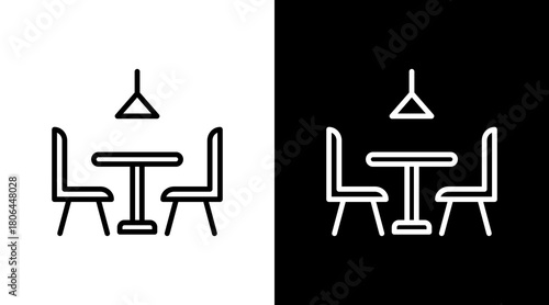 Dining Table  White Icon Set Design