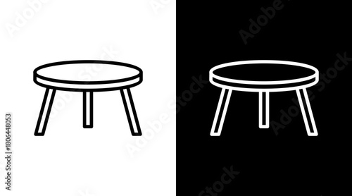 Coffee Table  White Icon Set Design