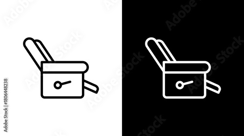 Recliner Chair  White Icon Set Design