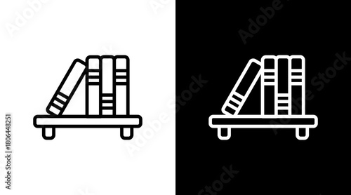 Wall Shelf  White Icon Set Design