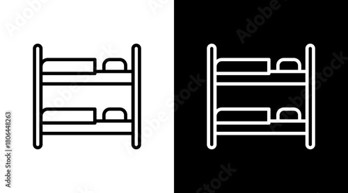 Bunk Bed  White Icon Set Design