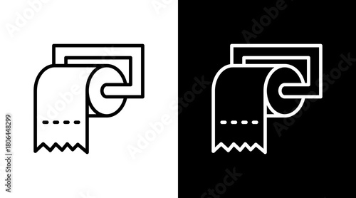 Toilet Paper  White Icon Set Design