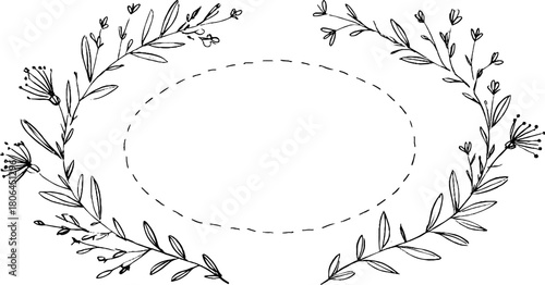 Minimalist line art set featuring floral geometric frames for design projects