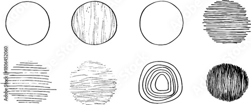 Minimalist line art circle patterns for contemporary design and decoration