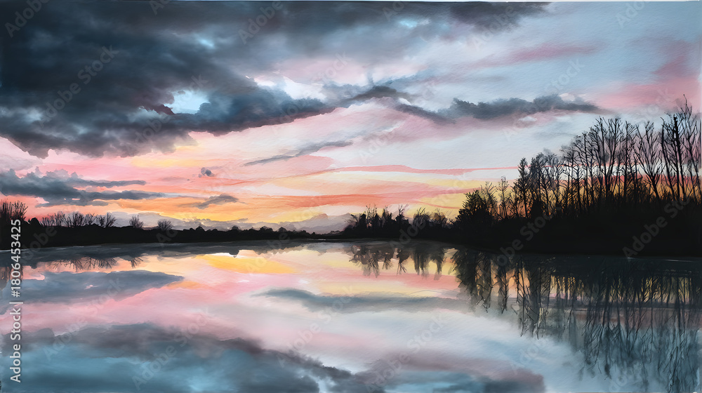 Obraz premium Sunset Lake