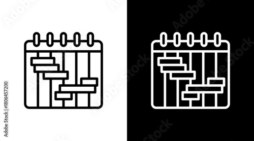 Project Timeline  White Icon Set Design