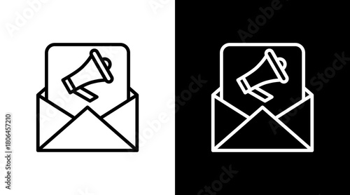 Email Campaign  White Icon Set Design