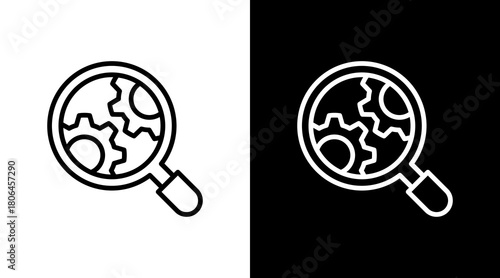 Search Optimization  White Icon Set Design