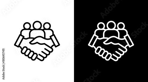 Team Collaboration  White Icon Set Design