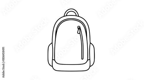 Minimalist backpack icon for school, travel or recreation, stylish travel bag for everyday carry needs
