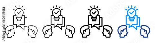 Understanding Icon Different Style Outline Collection Set