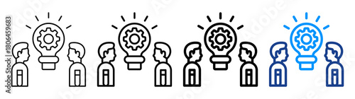 Collective Knowledge Icon Different Style Outline Collection Set